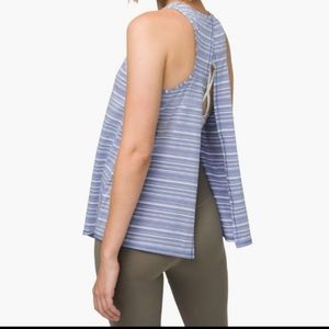 Lululemon All Tied Up Tank Top Blue & White Stripe Size 4